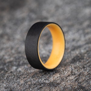 Orange Carbon Fiber Glow Ring (Unidirectional Pattern)