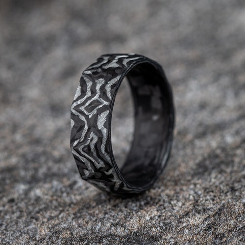 Gold Carbon Fiber Ring Etsy