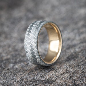 Texalium Fiber Ring with Brass Core (silver and gold)