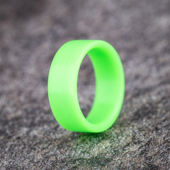 PRE-MADE Size Width 8mm, Green Glow Dance Party Ring Green Glow