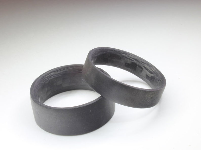 Pure Carbon Fiber Ring Unidirectional Pattern, Matte Finish image 7