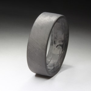 Pure Carbon Fiber Ring Unidirectional Pattern, Matte Finish image 3