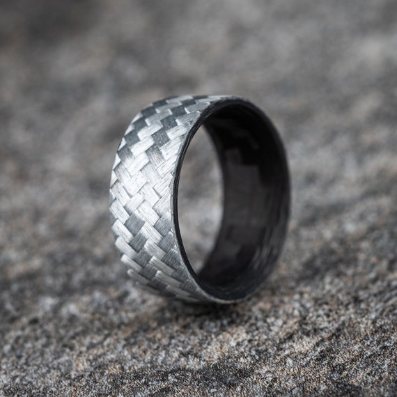 Cobalt & Carbon Fiber 8Mm Wide Ring Size 9 – Van Drake Jewelers