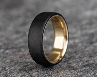 Unidirectional Round Top Carbon Fiber Ring with Brass Core