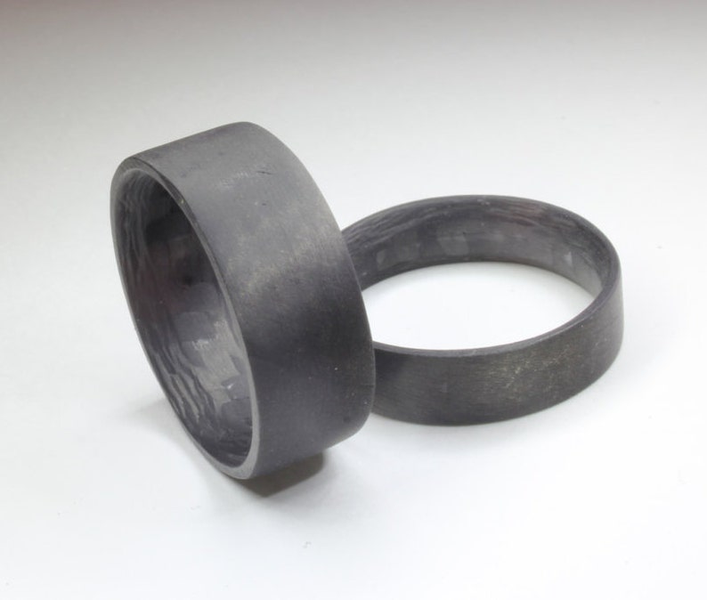 Pure Carbon Fiber Ring Unidirectional Pattern, Matte Finish image 4