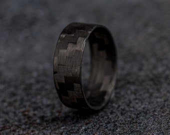 Pure Carbon Fiber Ring - Horizontales Muster Matte Finish