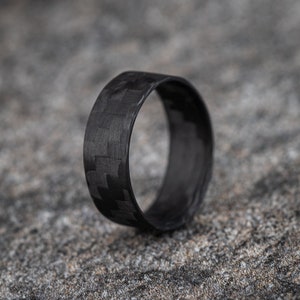 PRE-MADE Size 11 3/4 Width 8 mm Pure Carbon Fiber Ring -Uni Directional, Matte Finish