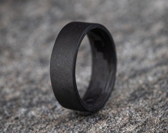 Pure Carbon Fiber Ring - Unidirectional Pattern, Matte Finish