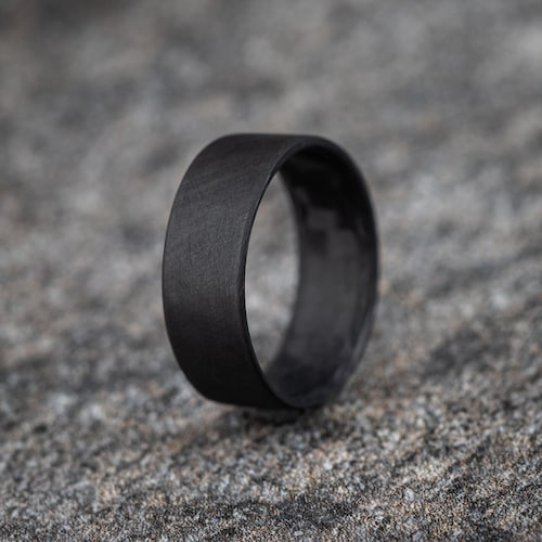 Pure Carbon Fiber Ring Diagonal Pattern Matte Finish Etsy