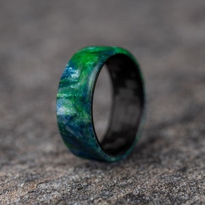 Gaia Resin Ring with Pure Carbon Fiber Core