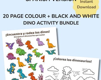ES- 20 Page Dinosaur Activity Book | Preschool Learning, Ages 3-5 (PDF)