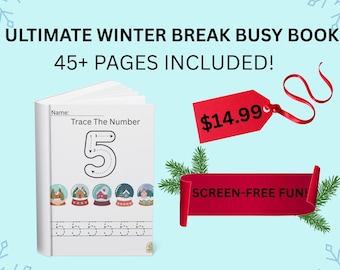 Ultimate Winter Busy Book | 45+ Page Pre-K Fine Motor Skills | Screen-Free Indoor Activity | Kindergarten Busy Binder