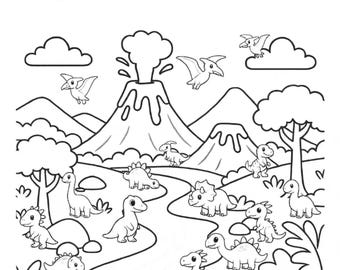 ES- Dino Color Count Worksheet | Preschool Learning Activity | Kids Printable PDF | Black and White