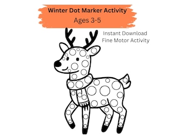 Winter Dot Marker Deer Worksheet – Preschool Fine Motor Activity