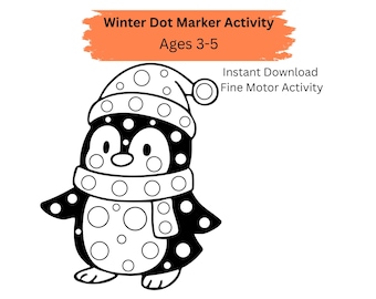 Winter Dot Marker Penguin Worksheet – Preschool Fine Motor Activity