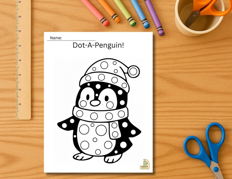 Winter Dot Marker Penguin Worksheet – Preschool Fine Motor Activity - Etsy