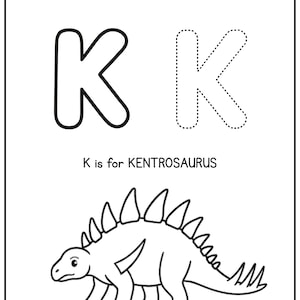 Letter K Dinosaur Tracing Worksheet | Alphabet Printable for Kids ...
