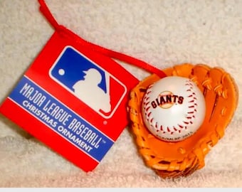 Vintage SF Giants San Francisco Giants Baseball Glove and Baseball Christmas Ornament New w Tags