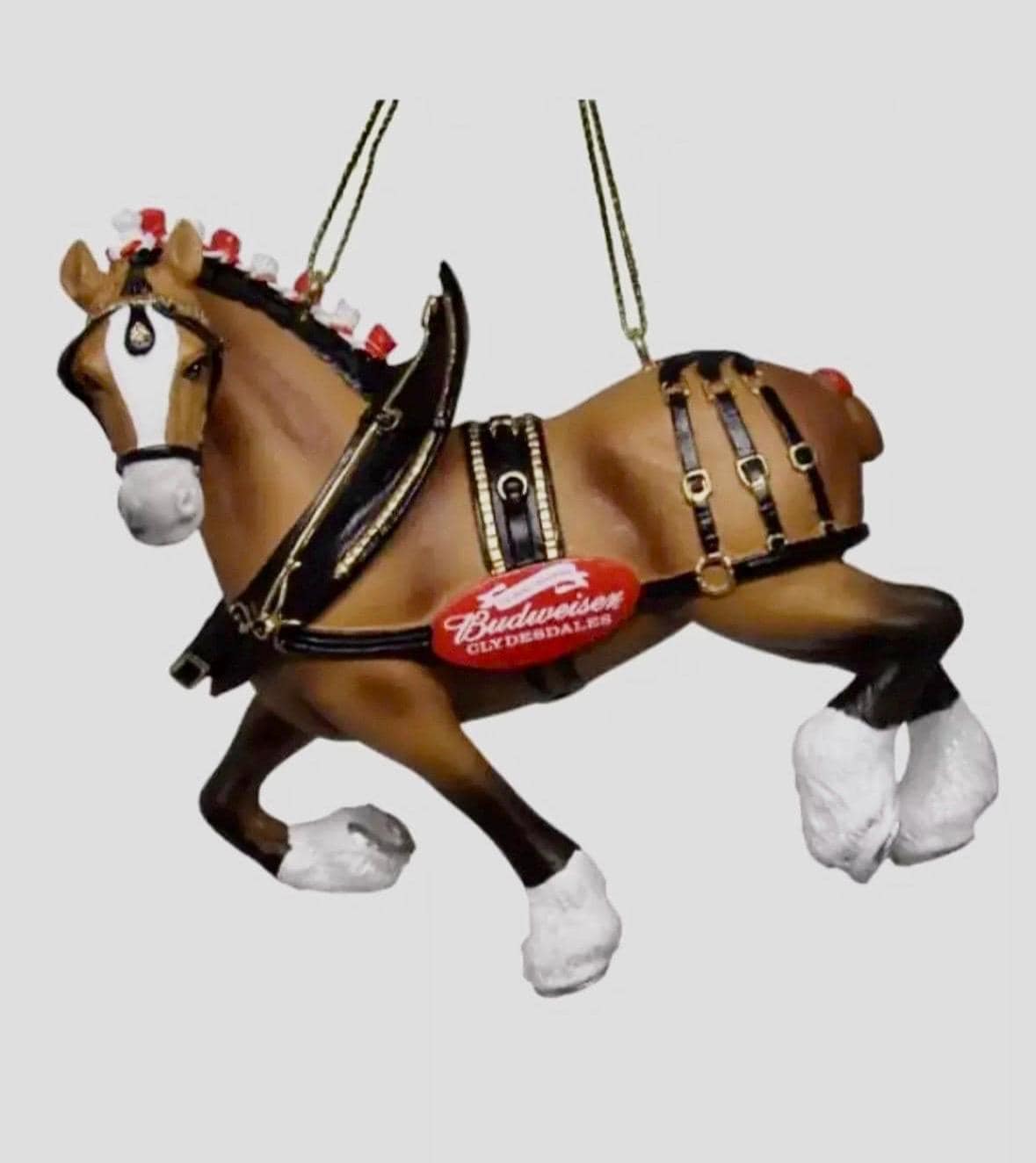 Décoration De Noël Chien Budweiser 1989 - Laiton Massif Plaqué 24K - 3 Pouces