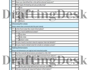 Checkliste für technisches Zeichnen | Vorgabe | Excel & PDF Anleitung (Digitaler Download)