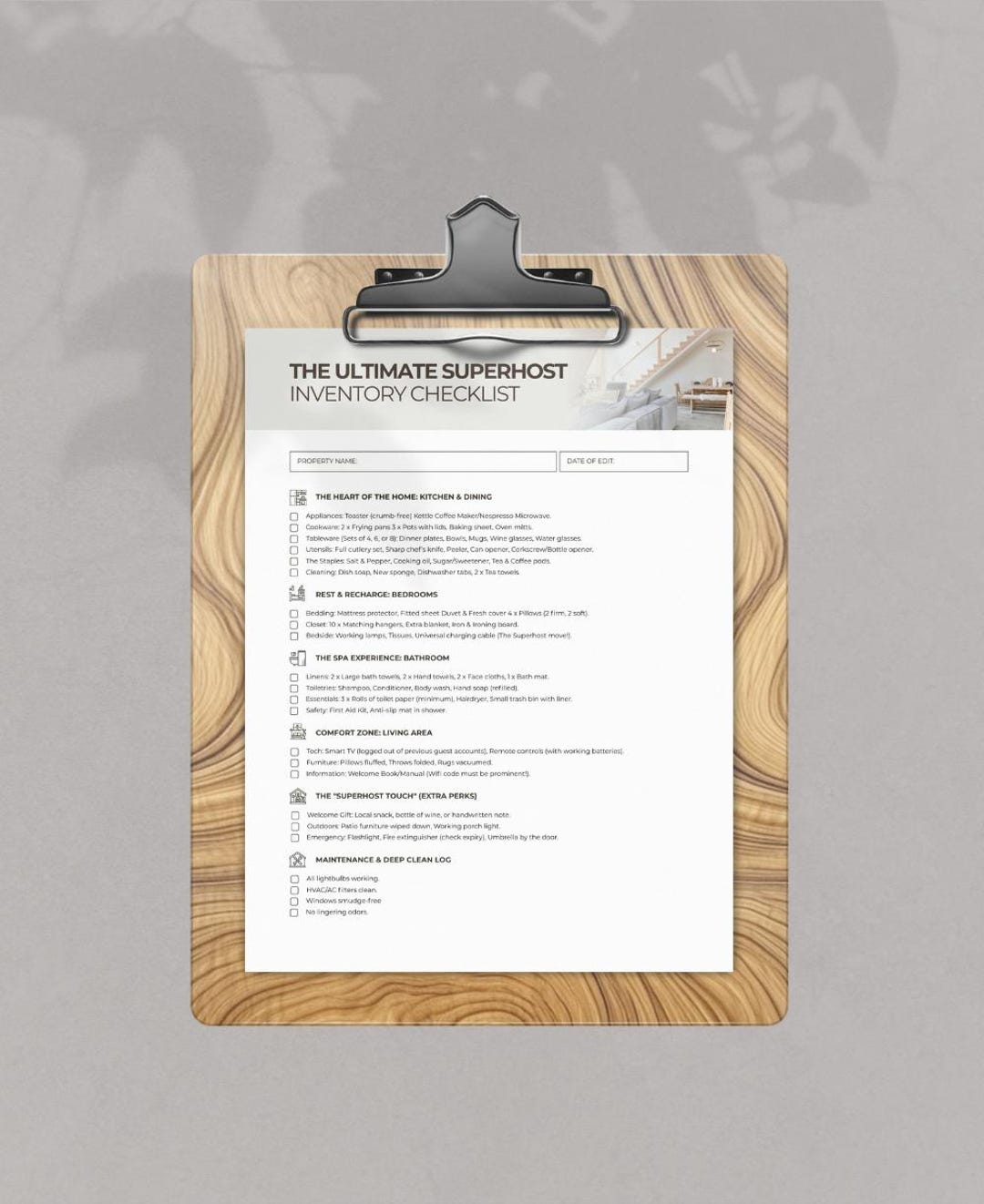 Tm Checklist Superhost Inventory Checklist (printable PDF) - Etsy