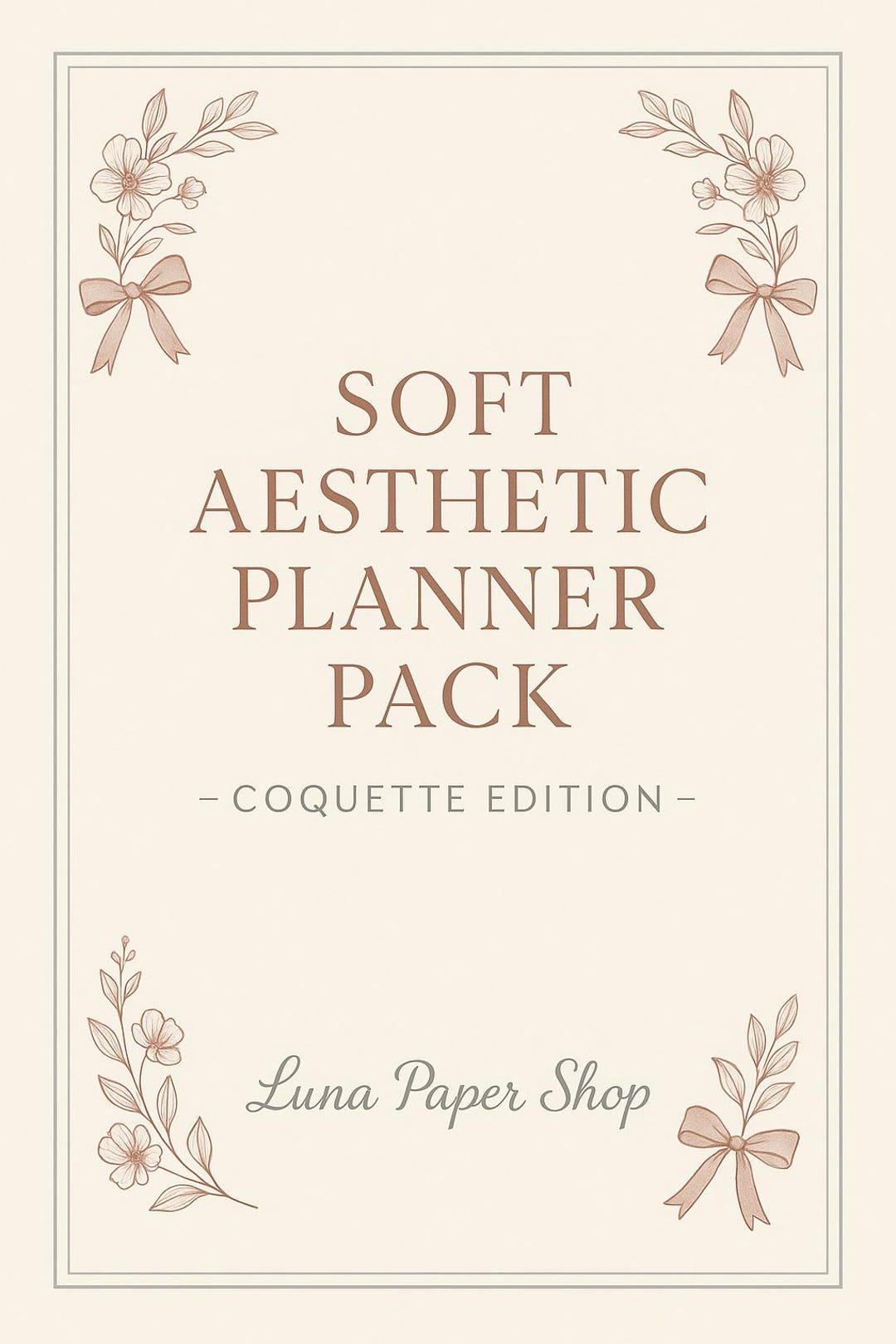 Soft Aesthetic Coquette Planner | 11-page Printable PDF | Digital ...