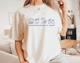 Custom Beach Bachelorette Shirt, Personalized Coastal Bride Trip Tee, Comfort Colors 1717, Bach Party Shirts, Bridal Party, Girls Trip Gifts