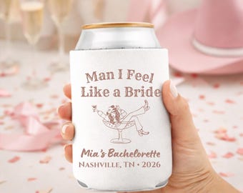Western Bachelorette Can Cooler, Lets Go Girls Cowgirl Bach Favor, Last Rodeo Party Can Sleeve, Nashville Bach Weekend, Bride Squad Gift