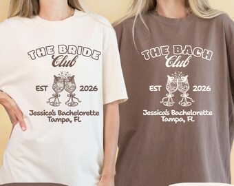 The Bach Club Bachelorette Shirts, The Bride Club Party Shirt, Personalized Luxury Bachelorette Tee, Bachelorette Party Gift, Comfort Colors
