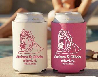 Custom Wedding Can Coolers, Personalized Wedding Favors, Wedding Can Sleeves, Custom Can Holders, Can Coolers, Wedding favors