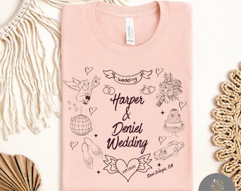 Custom Wedding Toss Shirt, Personalized Bride and Groom Name Tee, Cocktail Club Wedding Weekend T Shirt, Wedding Guest & Bridal Party Gift