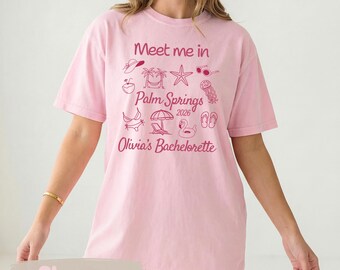 Palm Springs Bachelorette Shirt, Meet Me In Palm Springs Tee, Custom Bachelorette Party T Shirt, Desert Girls Trip Bridal Party Gift