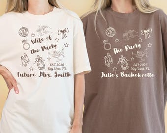 Wife of The Party and The Party Shirts, Bachelorette Matching Tees, Custom Future Mrs, Bridal Party Gift, Bride to Be, Comfort Colors