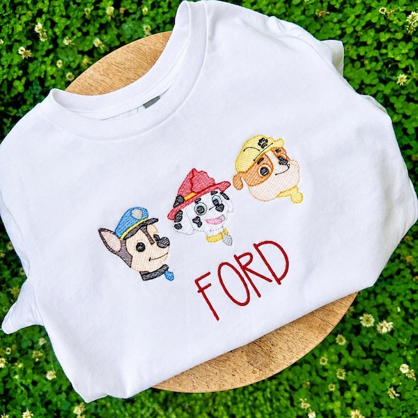 Embroidered Pup kids tee