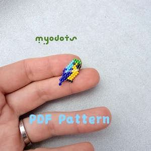Ara, oiseau multicolore, motif PDF de perles Peyotl/Brick Stitch, Miyuki Delica, 11/0
