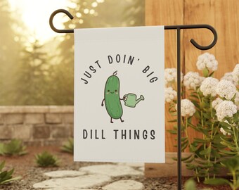 Pickle Garden Flag & House Banner | Pickle Decor | Big Dill