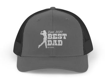 Best Dad By Par Embroidered Golf Snapback Trucker Cap | Dad Hat
