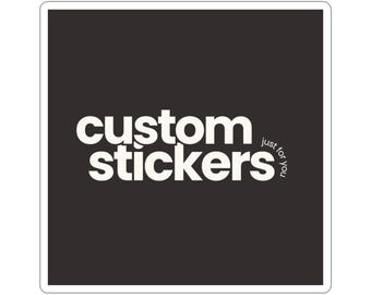 Custom Stickers kiss-cut square vinyl sticker, laptop decal | minimalist logo
