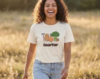Punny Gardening Crop Top Women's Boxy Tee | Funny Gardening T-Shirt