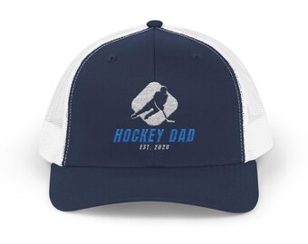 Hockey Dad Hat Snapback Trucker Cap, Embroidered Year