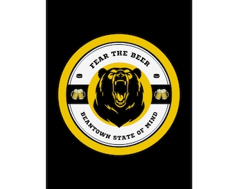 Fear the Beer Bruins poster, Rolled Posters | College dorm bar man cave wall art