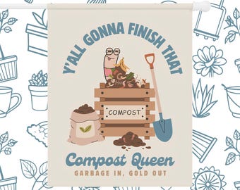 Compost Worm Sign Garden & House Banner | Gardening Decor, Worm Composting