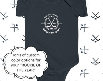 Rookie of the Year Hockey Infant Bodysuit | Custom Front & Back