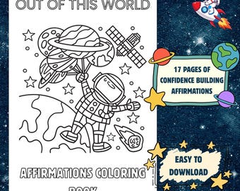 Celestial Coloring Pages |Printable Coloring Book | Affirmation Coloring Pages | Space Coloring Pages | Digital Download