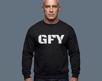 GFY Logo Sweatshirt | Champion Crewneck, Military Block Letter