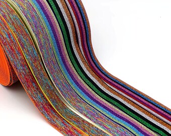 25mm Striped Elastic Ribbon for Crafting & DIY Sewing Supplies