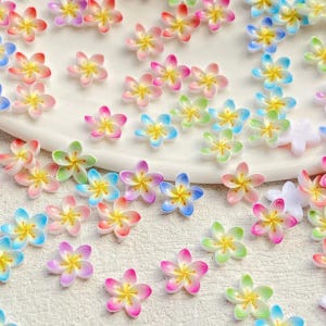 50 pezzi di cabochon di fiori in resina con retro piatto per artigianato fai da te, scrapbooking e creazione di gioielli