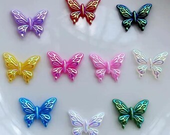 50pcs Resin Butterfly Flatback Rhinestone for DIY Crafts, Nail Art, Scrapbooking & Jewelry Making