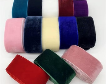 Wstążka aksamitna 38 mm do majsterkowania, pakowania prezentów, szycia, kokard do włosów i ozdób świątecznych