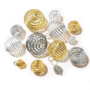 Spiral Cage Charm-hänge, trådkula-pärlburhängen för smycken och gör-det-själv-pyssel
